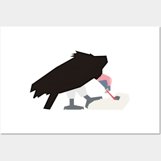 Graphic Nature - Lappet-faced Vulture feeding Posters and Art